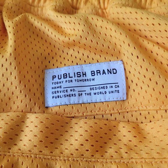 Publish Track Pants Mens Large Marigold Yellow Side Stripes Today For Tomorrow - Picture 12 of 12